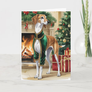 Saluki Dog Christmas Grußkarte Karte