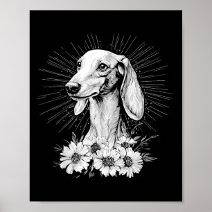 Saluki Dog Lover Retro Style Tattoo _1 Poster