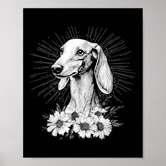 Saluki Dog Lover Retro Style Tattoo _1 Poster (Vorne)
