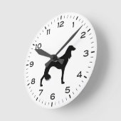 Saluki Dog Rasse Silhouette Runde Wanduhr (Winkel)