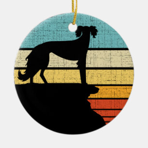 Saluki Eigentümer Retro Vintag 60er 70er Dog Lover Keramik Ornament