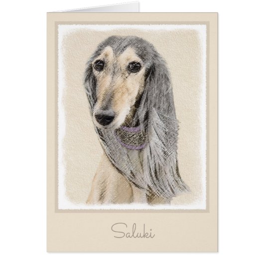 Saluki (Fawn) Malerei - Niedliche Original Hunde K (Vorne)