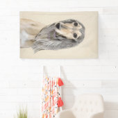 Saluki (Fawn) Malerei - Niedliche Original Hunde K Banner (Insitu)