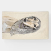 Saluki (Fawn) Malerei - Niedliche Original Hunde K Banner (Horizontal)