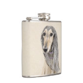 Saluki (Fawn) Malerei - Niedliche Original Hunde K Flachmann (Rechts)