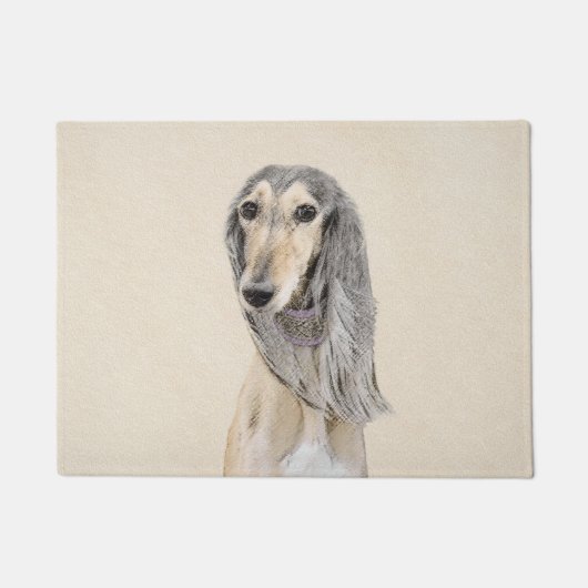 Saluki (Fawn) Malerei - Niedliche Original Hunde K Fußmatte (Vorderseite)