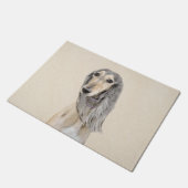 Saluki (Fawn) Malerei - Niedliche Original Hunde K Fußmatte (Schrägansicht)