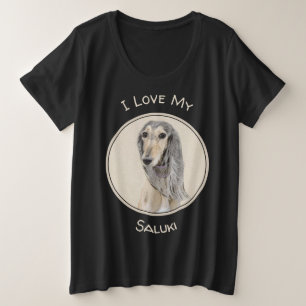 Saluki (Fawn) Malerei - Niedliche Original Hunde K Große Größe T-Shirt