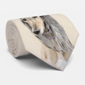 Saluki (Fawn) Malerei - Niedliche Original Hunde K Krawatte (Gerollt)