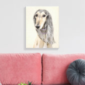 Saluki (Fawn) Malerei - Niedliche Original Hunde K Leinwanddruck (Insitu (Wohnzimmer))