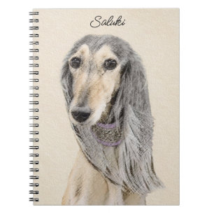 Saluki (Fawn) Malerei - Niedliche Original Hunde K Notizblock