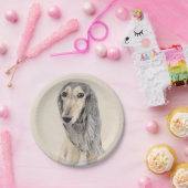 Saluki (Fawn) Malerei - Niedliche Original Hunde K Pappteller (Party)