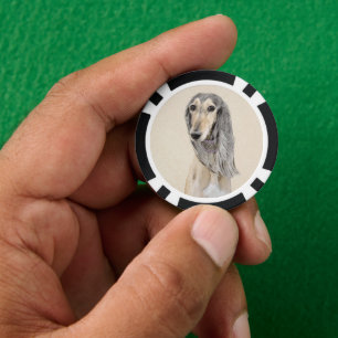 Saluki (Fawn) Malerei - Niedliche Original Hunde K Pokerchips