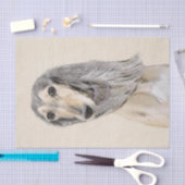 Saluki (Fawn) Malerei - Niedliche Original Hunde K Seidenpapier (Handwerk)