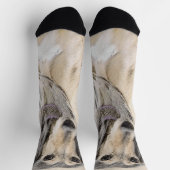 Saluki (Fawn) Malerei - Niedliche Original Hunde K Socken (Oben)