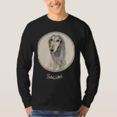 Saluki (Fawn) Malerei - Niedliche Original Hunde K T-Shirt (Vorderseite)