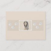 Saluki (Fawn) Malerei - Niedliche Original Hunde K Visitenkarte (Rückseite)