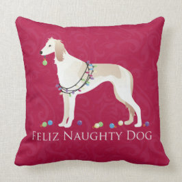Saluki Feliz Naughty Dog Weihnachtsdesign Kissen