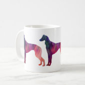 Saluki Geometric Pattern Silhouette Kaffeetasse (Vorderseite Links)