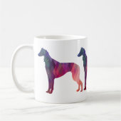 Saluki Geometric Pattern Silhouette Kaffeetasse (Links)