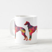 Saluki Geometric Pattern Silhouette Kaffeetasse (Vorderseite Links)