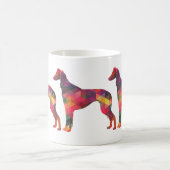 Saluki Geometric Pattern Silhouette Kaffeetasse (Mittel)