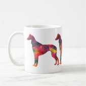Saluki Geometric Pattern Silhouette Kaffeetasse (Links)