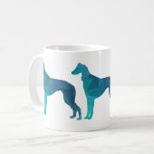 Saluki Geometric Pattern Silhouette Kaffeetasse (Vorderseite Links)