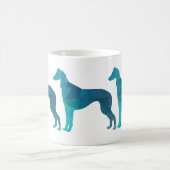 Saluki Geometric Pattern Silhouette Kaffeetasse (Mittel)