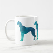 Saluki Geometric Pattern Silhouette Kaffeetasse (Links)
