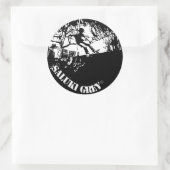 Saluki graues neues Logo Runder Aufkleber (Tasche)