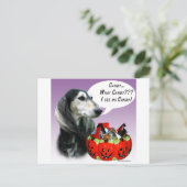 Saluki Halloween Candy Postkarte (Stehend Vorderseite)
