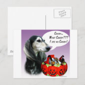 Saluki Halloween Candy Postkarte (Vorne/Hinten)