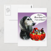 Saluki Halloween Candy Postkarte (Vorne/Hinten)