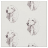 Saluki Head Hund Kunstwerk Stoff (Nahaufnahme)