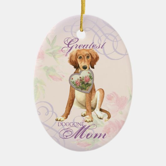 Saluki Heart Mama Keramik Keramik Ornament (Vorne)