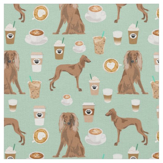 Saluki Hundekaffee Liebling Minze Stoff (Nahaufnahme)