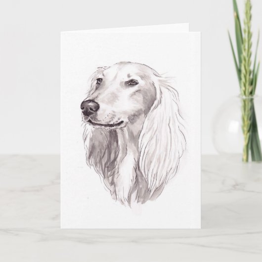 Saluki Hundekunst-Gruß-Karte Karte (Vorderseite)
