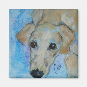 Saluki Hundekunst-Quadrat-Magnet Magnet