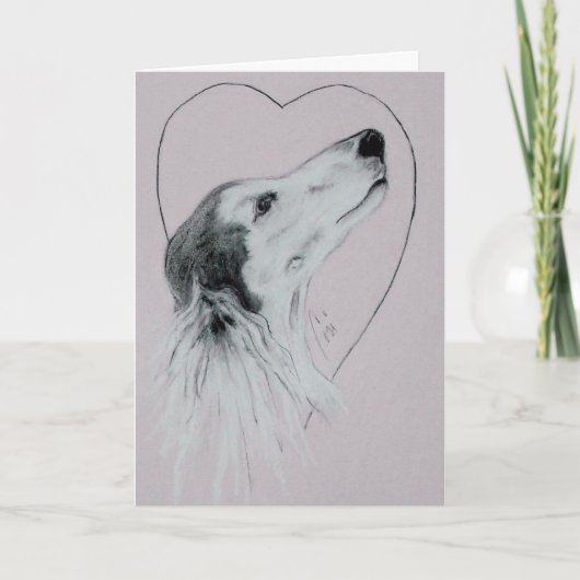 Saluki HundeValentinstag-Karte Feiertagskarte (Vorderseite)