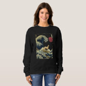 Saluki Japanese Kanagawa Wave  Surf Dog Sweatshirt (Vorne ganz)