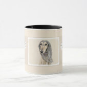 Saluki (Kitz) Malerei - niedliche ursprüngliche Tasse (Zentrum)