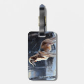 Saluki Let It Schnee Weihnachten Gepäckanhänger (Rückseite vertikal)