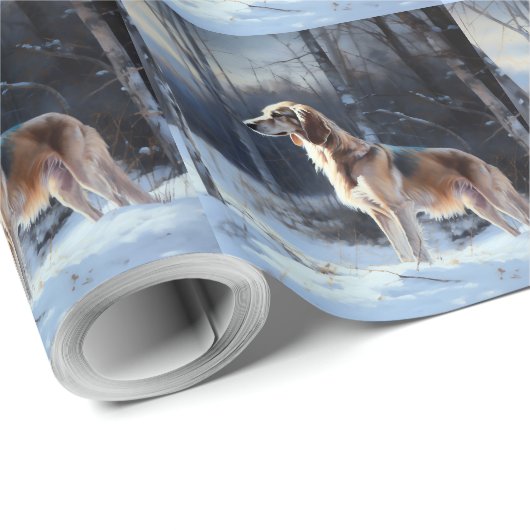 Saluki Let It Schnee Weihnachten Geschenkpapier (Rolleneckpunkt)