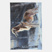 Saluki Let It Schnee Weihnachten Geschirrtuch (Vertikal)