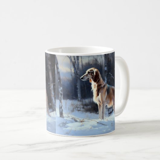 Saluki Let It Schnee Weihnachten Kaffeetasse (VorderseiteRechts)