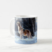 Saluki Let It Schnee Weihnachten Kaffeetasse (Vorderseite Links)