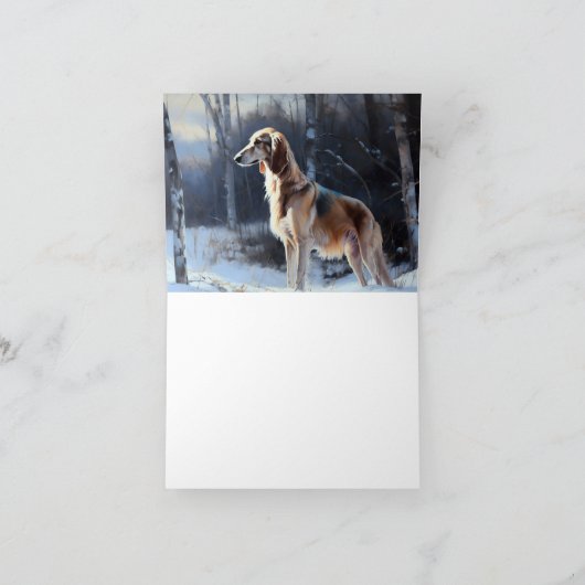 Saluki Let It Schnee Weihnachten Karte (Innenseite)