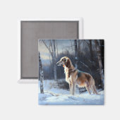 Saluki Let It Schnee Weihnachten Magnet (Vorderseite/Rückseite)