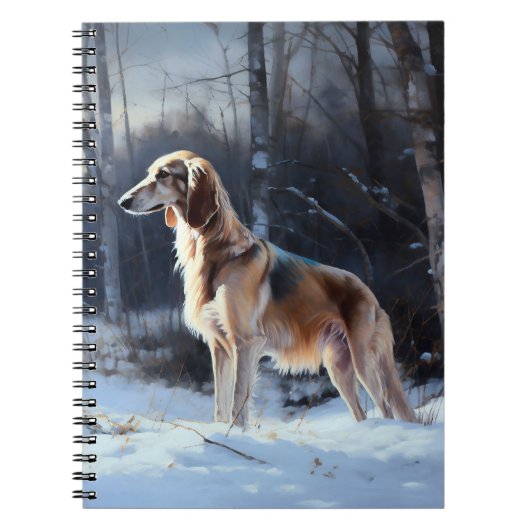 Saluki Let It Schnee Weihnachten Notizblock (Vorderseite)